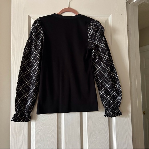 LOFT Black and Grey Media Mixed Blouse - Picture 3 of 5